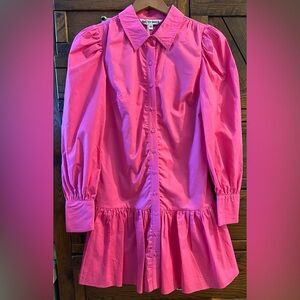 Walter Baker Tara Hot Pink Button Down Dress size XS NWT